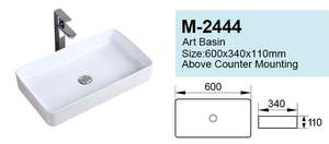 Lavabo en céramique de couleur antique pour salle de bain - Product Image 4