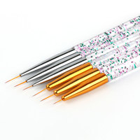 Vente en gros Yueshii – Lot de 3 stylos pinceaux pour nail art, décoration de manucure, dessin de lignes fines, poils synthétiques, manche en métal