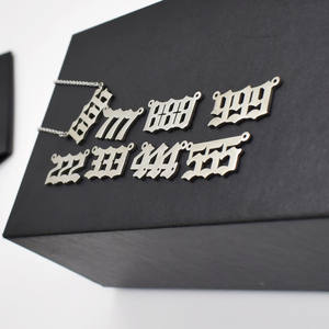 חדש זהב מצופה נירוסטה שרשרת 111 222 333 444 555 <span class=keywords><strong>666</strong></span> 777 888 999 000 שרשרת מעדן מלאך מספר שרשרת לנשים - Product Image 6