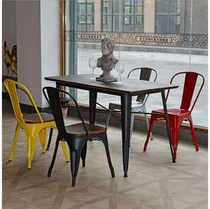 Silla de Comedor Industrial de Metal SM-W1027C, Silla Apilable de Hierro Estilo Tolix Vintage para Restaurante, Cafetería, <span class=keywords><strong>Bistro</strong></span> - Product Image 6