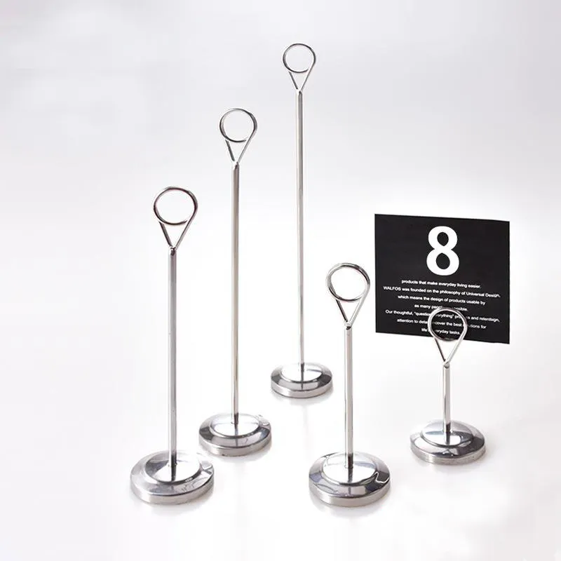 Stainless Steel Menu Card Display Stand Wedding Restaurant Table Number Holder