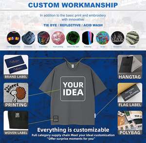 Camisa de trabajo con impresión personalizada, fabricantes de ropa, camiseta 360 GSM bordada, camiseta Vintage con impresión de inyección directa para hombres - Product Image 6