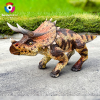 Zigong Özel Yapım RC Robot Köpek Triceratops Animatronik Dinozor Yürüyen Dinozor Robotu Kapalı Alan Eğitim Parkı Alışveriş Merkezi Sergisi