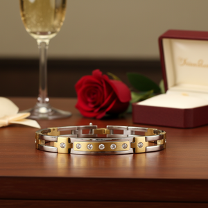 Nueva pulsera de diamantes de corte redondo Real 0.70TCW de moda en oro multitono de 10K para regalo de fiesta de aniversario de boda de compromiso - Product Image 3