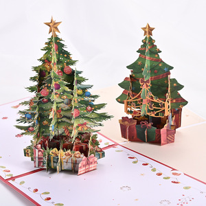 3D Christmas Tree Greeting Card Pop Up Holiday Gift Card DIY <b>Craft</b> Decorative Card - Product Image 6