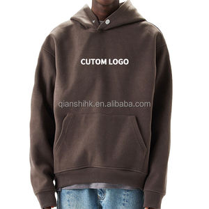 French Terry Logo personnalisé 100% coton Boxy sweat à capuche court vierge surdimensionné uni Essentials Designer unisexe pulls à capuche - Product Image 1