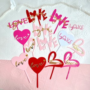 Adorno de acrílico para pastel de San Valentín con diseño de miel y dulzura, decoraciones de corazón para pastel de boda. - Product Image 5