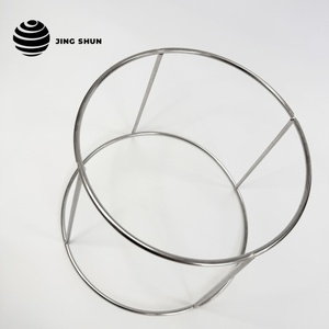 Chất lượng cao Chrome mạ kim loại thiết kế hiện đại vòng hình dạng bánh <span class=keywords><strong>Pizza</strong></span> hiển thị đứng với sắt xử lý - Product Image 6