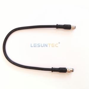 ขั้วต่อวงกลมอุตสาหกรรมแบบกันน้ำ M8 4 ขา ชนิดตัวผู้ มาตรฐาน IP67 พร้อมสายเชื่อมต่อแบบไม่มีฉนวนหุ้มชนิดตรง - Product Image 2