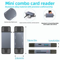 Lecteur de carte CF multifonctionnel USB3.0/Type-C Adaptateur SD TF Lecteur de stockage haute vitesse multi-interface pour téléphone portable et ordinateur