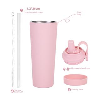 2025 New Fashion 830ml Large Capacity Portable Thermos Cup with Magnetic Handle Large Hole Vacuum Pearl Cup Absorption Features - Product Image 1