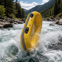 Radeau de rivière gonflable HRP400 4m 9 personnes PVC pour la pêche, le camping, le rafting, les sports nautiques, bateau robuste