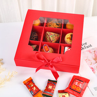Boîte à biscuits de luxe personnalisée pour le Nouvel An chinois en carton, avec séparateur, biodégradable, finition mate, impression offset, pliable