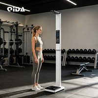 Timbangan Tinggi Badan Ultrasonik Layar LCD LED Penganalisis Lemak Tubuh BMI Pusat Kebugaran Gym Struktur Baja Printer Thermal OEM