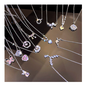 Wholesale Women Jewelry 925 Sterling Silver Cz Necklace Mayoreo Plata925 Joyeria De Plata 925 Mayoreo 22" - Product Image 1