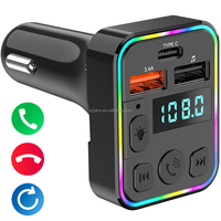 Lecteur MP3 Bluetooth pour voiture BT5.4, appels mains libres, émetteur FM avec chargeur USB 3A, double USB, lecteur de carte FM