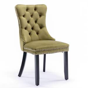 DB Nikki Collection Modern High-End Contemporary Velvet <b>Upholstered</b> Dining <b>Chair</b> with Solid Wood Legs and Nailhead Trim - Product Image 3