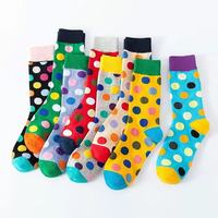 Chaussettes pour hommes classiques à pois, personnalisables avec faible MOQ, en coton et nylon tricoté jacquard, amusantes, populaires, pour la vie quotidienne et le sport