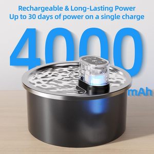Fontaine à eau automatique pour chat, intelligente, sans fil, grande capacité, rechargeable, silencieuse, distributeur d'eau pour animaux de compagnie, vente en gros - Product Image 4