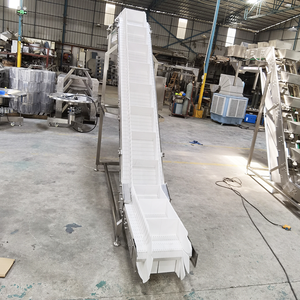 Fabrieksprijzen Assemblagelijn Voedseltransportband Witte Voedselkwaliteit Roestvrijstalen Pu-<span class=keywords><strong>Band</strong></span> Klimtransportband - Product Image 4