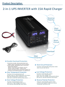 Sistema de Energía Solar Fuera de la Red, Onda Sinusoidal Pura, 12V a CA 220V, 1000W 1500W 2000W, UPS 50Hz, Electrodomésticos - Product Image 3