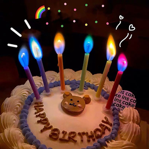 Mehrfarbige Flammen kerzen Bunte Hochzeits feier Geburtstags torte Kerzen Dekoration Party zubehör für Kinder Kinder - Product Image 1