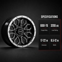 Jantes Beadlock forgées noires usinées 17-22 pouces 6061-T6, jantes tout-terrain simulées, 6x5.5 8x170 pour Bronco Ram TRX F-150