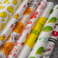 Papier d'emballage alimentaire pour sandwich en papier ciré anti-graisse avec logo personnalisé papier ciré pour burger imprimé de restaurant
