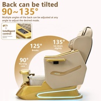 Fauteuil de pédicure professionnel de luxe avec dossier électrique réglable et fonction massage, mobilier de salon de beauté