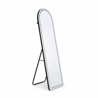 Miroir LED en forme d'arche sur mesure avec écran tactile intelligent, miroir sur pied pleine longueur avec cadre en aluminium