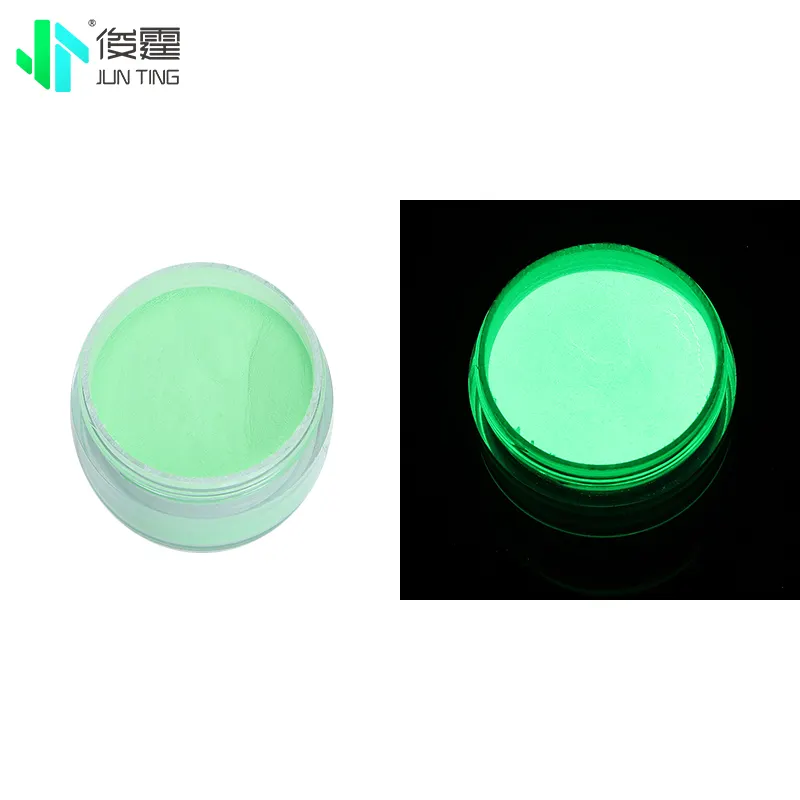 Bagliore fosforescente verde Junting nel pigmento scuro polvere di bagliore notturno In polvere pigmenti luminosi luminosi per la vernice