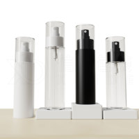 Bouteilles pulvérisatrices à brume fine en plastique PET transparent, blanc et noir, 100ml, 120ml, 150ml, 180ml pour emballages cosmétiques, shampoing, lotion, perruques