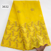 3632 Dernières Ventes Broderie Africaine en Dentelle Coton Voile Suisse Lafaya pour Femmes au Sénégal, Niger et Dubaï
