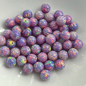 Lab Grown Purple Half Hole <b>Opal</b> Beads for Jewelry Making - Product Image 6
