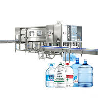 Machine de remplissage de barils multi-matériaux de 5 gallons pour eau pure de qualité alimentaire, ligne de rinçage et de remplissage entièrement automatique haute précision avec bouchage