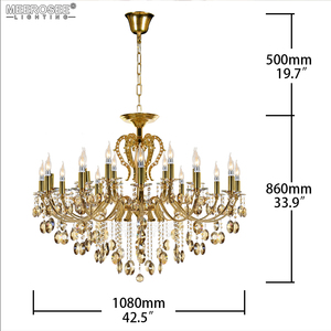 MEEROSEE in ferro battuto lampadario di cristallo lampada a sospensione lampada a sospensione Lustre De <span class=keywords><strong>Sala</strong></span> di cristallo illuminazione per foyer MD8459 - Product Image 2