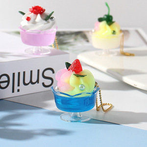 Nuevo llavero con forma de taza de helado simulado de verano, colgante creativo para mochila, regalo de recuerdo - Product Image 2