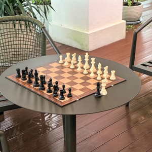 <span class=keywords><strong>Jeu</strong></span> d'échecs Double Queens 48 cm, Roi Staunton 9,5 cm, Plateau Pliable en Plastique Durable, Idéal pour Tournois Professionnels et Famille, Cadeau (3,75 po) - Product Image 2