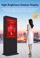 Écran publicitaire LCD WiFi sur pied 49 pouces pour extérieur, kiosque numérique autonome