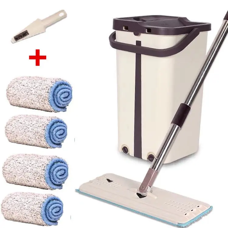 Hand Gratis Gemakkelijk Gebruik Zelf-Gewassen Magic Platte Mop, Mop Met Emmer, Schoonmaak Mop