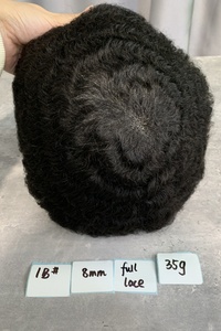 Prothèse capillaire H361 Afro pour <span class=keywords><strong>homme</strong></span> noir, densité légère 70%, système de remplacement en <span class=keywords><strong>cheveux</strong></span> humains, base entièrement en dentelle 8x10, expédition immédiate - Product Image 2