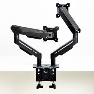 Nouveau <span class=keywords><strong>support</strong></span> de moniteur en acier allié réglable au design moderne avec bras inclinable à 90° pour deux <span class=keywords><strong>écran</strong></span>s, <span class=keywords><strong>support</strong></span> pour deux ordinateurs portables - Product Image 2