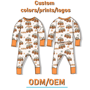 Pyjamas en bambou tricoté personnalisés avec fermeture éclair pour bébés et enfants, fermeture éclair bidirectionnelle, unisexe - Product Image 3