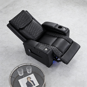シネマオフィスチェア ゼロ・グラビティ リビングルームリクライナー シングルホームシアター用 パワーラグジュアリーモダンレザー電動リクライニングソファ - Product Image 1