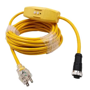 custom made GFCI NEMA 5-15P Extension Cable to Connector, with Power Indicator Lights