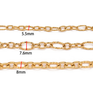 โซ่เชื่อมต่อแบบดาวกระจาย |   สร้อยคอและกำไลข้อมือสแตนเลสสตีลชุบทอง 18K PVD หลายแบบ แพ็คแบบม้วนสำหรับงาน DIY - Product Image 5