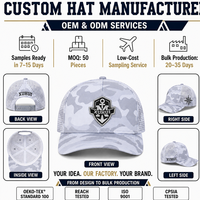 Casquette de baseball personnalisée à 6 panneaux, camouflage gris, perforée au laser, avec badge en silicone pour le golf tactique, OEM ODM, vente en gros
