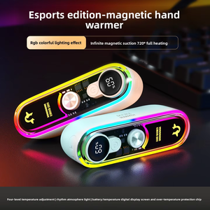 Nuevo Calentador <span class=keywords><strong>de</strong></span> Manos Magnético Recargable 2 en 1, Paquete <span class=keywords><strong>de</strong></span> 2, Batería Portátil, Termostato Ajustable, <span class=keywords><strong>Luz</strong></span> RGB - Product Image 4