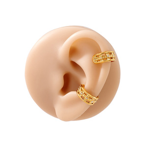 <span class=keywords><strong>Orecchini</strong></span> a <span class=keywords><strong>Clip</strong></span> Senza Piercing in Acciaio Inossidabile Placcato Oro 18K con Cristalli e Diamanti, Gioielli Italiani alla Moda per Donne - Product Image 2