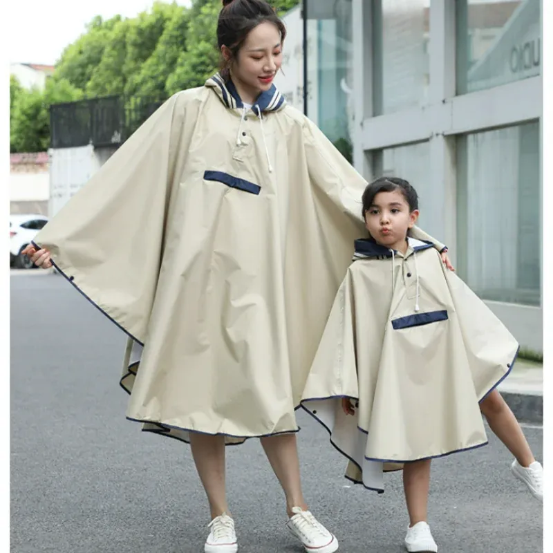 Poncho De Pluie Enfant Imperméable Réutilisable - Léger, Avec Bandes Réfléchissantes Et Housse - Pour école, Randonnée - 10